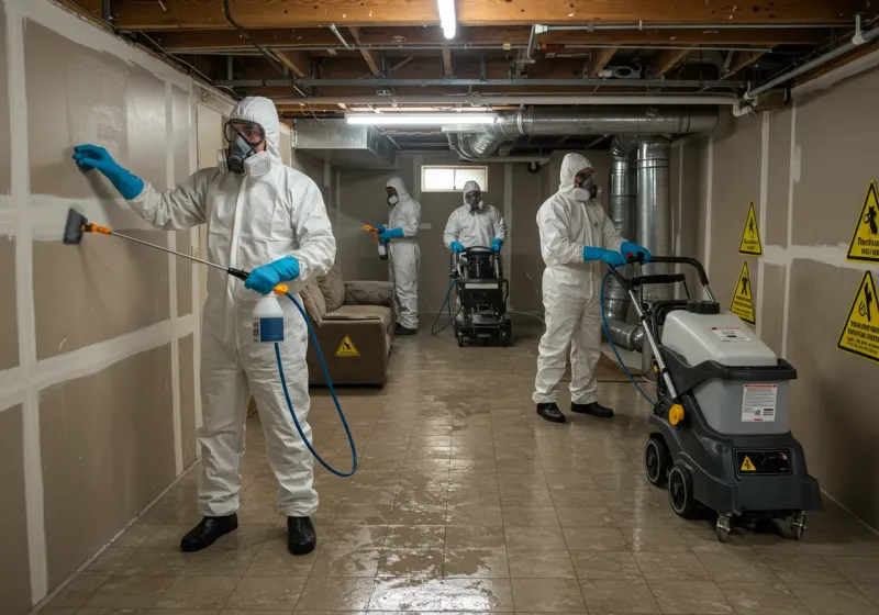 Basement Moisture Removal and Structural Drying process in West Ocean City, MD